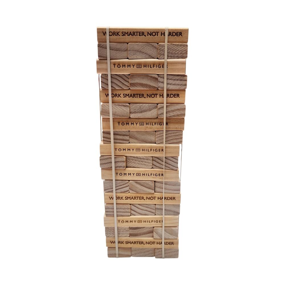 Tommy Hilfiger Wood Block Stacking Game Jenga Style Promo Rare HTF